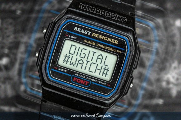 Digital Watch Font: A Modern Display Typeface for Crafters and Sellers